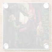 kerstsing Along Painting Glazen Onderzetter (Achterkant)