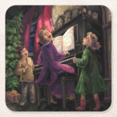 kerstsing Along Painting Kartonnen Onderzetters (Voorkant)