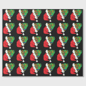 kerstsintersuiker-schedels cadeaupapier (Vlak)