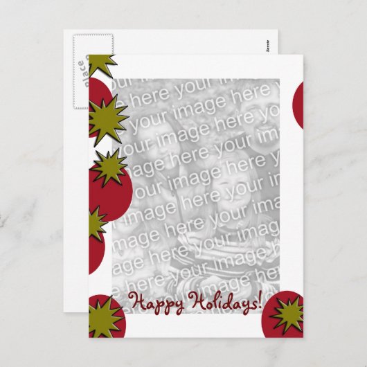 Kerstsjabloon Feestdagenkaart (Voorkant / Achterkant)