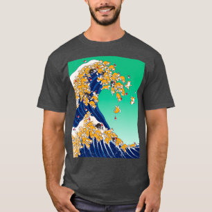 Kerstsjiiba Inu in Great Wave T-shirt