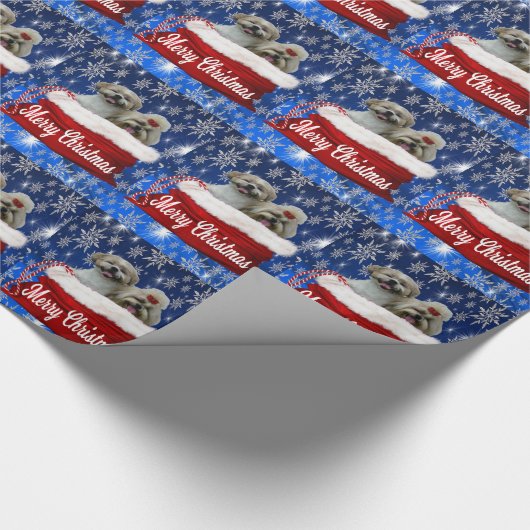 Kerstsjiih tzu cadeaupapier (Hoek)