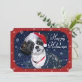Kerstsjiih Tzu Dog Feestdagenkaart (Staand voorkant)