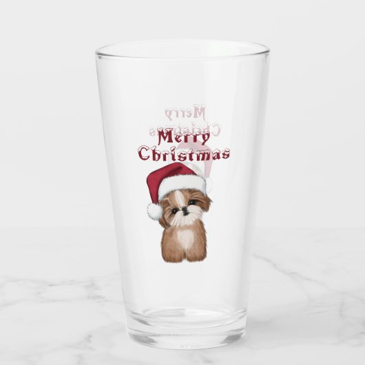 Kerstsjiih Tzu Dog Glas (Achterkant)