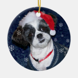 Kerstsjiih Tzu Dog Keramisch Ornament