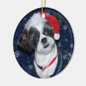 Kerstsjiih Tzu Dog Keramisch Ornament (Links)