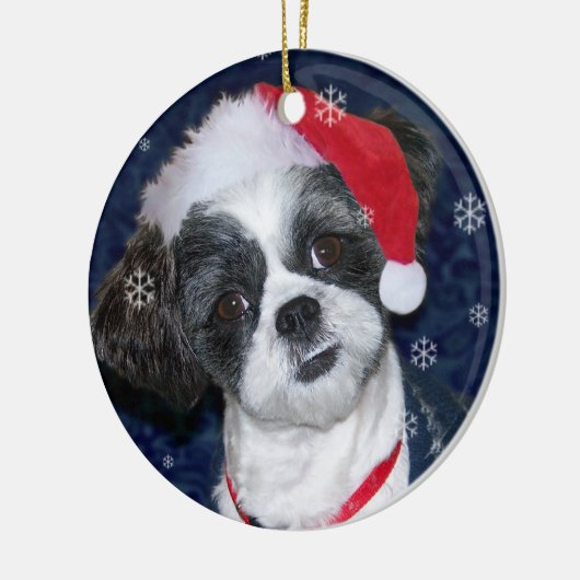 Kerstsjiih Tzu Dog Keramisch Ornament (Links)
