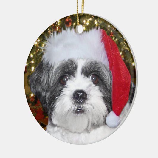 Kerstsjiih Tzu Dog Keramisch Ornament (Links)