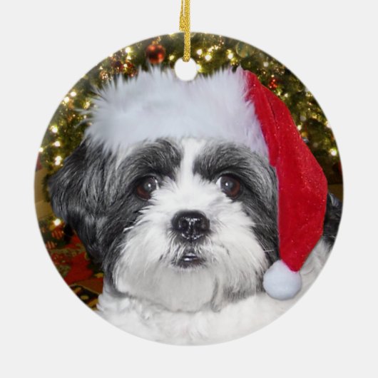 Kerstsjiih Tzu Dog Keramisch Ornament (Achterkant)