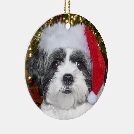 Kerstsjiih Tzu Dog Keramisch Ornament (Rechts)