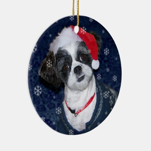 Kerstsjiih Tzu Dog Keramisch Ornament (Rechts)
