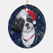 Kerstsjiih Tzu Dog Keramisch Ornament (Links)