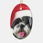 Kerstsjiih Tzu Dog Keramisch Ornament (Links)