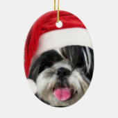 Kerstsjiih Tzu Dog Keramisch Ornament (Achterkant)