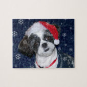 Kerstsjiih Tzu Dog Legpuzzel (Horizontaal)