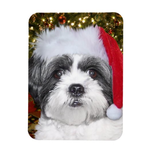 Kerstsjiih Tzu Dog Magneet (Verticaal)