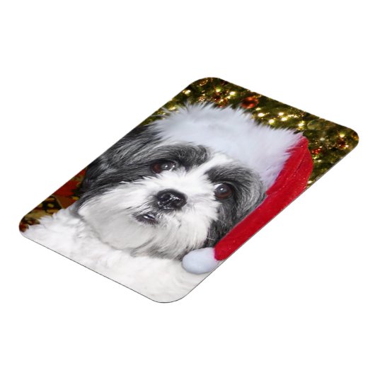 Kerstsjiih Tzu Dog Magneet (Linkerzijde)
