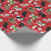 Kerstsjiih Tzu Dogs Cadeaupapier (Hoek)
