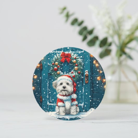 Kerstsjiih Tzu Dogs Feestdagenkaart (Staand voorkant)