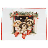 Kerstsjiih Tzu Dogs Groot Cadeauzakje (Achterkant)