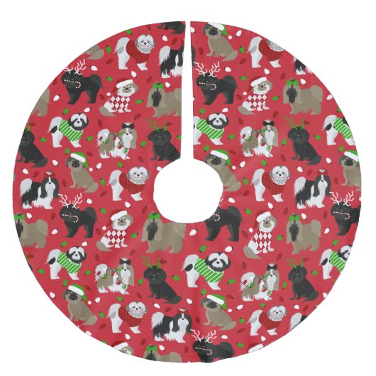 Kerstsjiih Tzu Dogs Kerstboom Rok (Voorkant)
