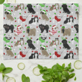 Kerstsjiih Tzu Dogs Kitchen Towel Theedoek (Gevouwen)