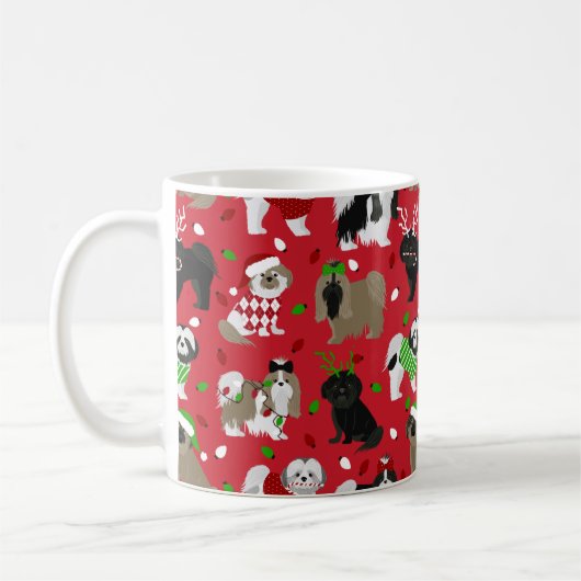 Kerstsjiih Tzu Dogs Koffiemok (Links)