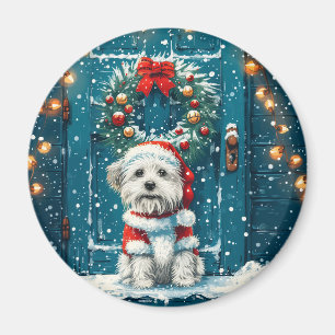 Kerstsjiih Tzu Dogs Magneet