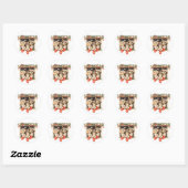 Kerstsjiih Tzu Dogs Ronde Sticker (Vel)