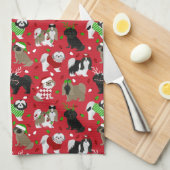 Kerstsjiih Tzu Dogs Theedoek (Quarter Fold)