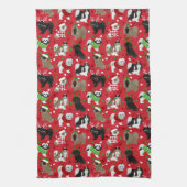 Kerstsjiih Tzu Dogs Theedoek (Verticaal)