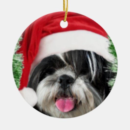Kerstsjiih Tzu Keramisch Ornament (Voorkant)