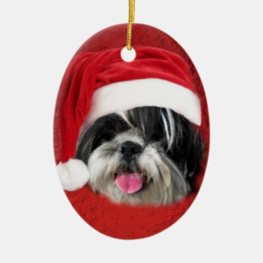 Kerstsjiih Tzu Keramisch Ornament (Voorkant)