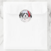Kerstsjiih Tzu Ronde Sticker (Tas)