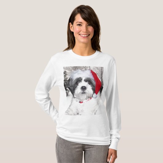 Kerstsjiih Tzu T-shirt (Voorkant volledig)