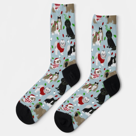 Kerstsjiitische Tzu Dogs Socks Sokken (Links)