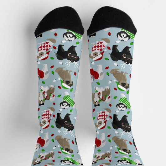 Kerstsjiitische Tzu Dogs Socks Sokken (Top)