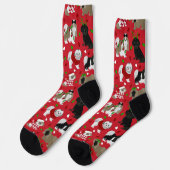 Kerstsjiitische Tzu Dogs Socks Sokken (Links)