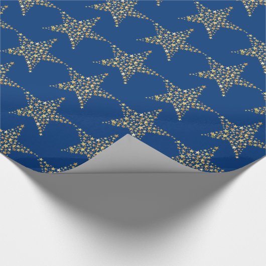 Kerstsjitse sterren cadeaupapier (Hoek)