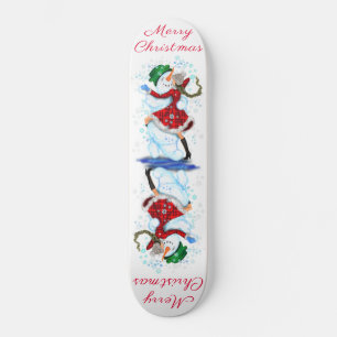 kerstskateboard Gift Snowman and Girl Dance Persoonlijk Skateboard