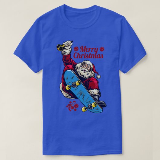 kerstskateboarden santa 33 t-shirt (Design voorkant)