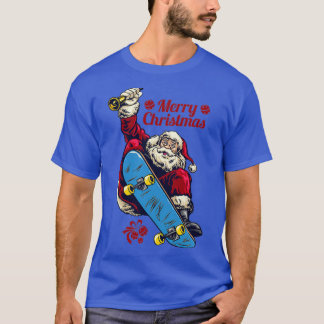 kerstskateboarden santa 33 t-shirt