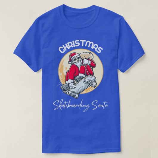 Kerstskateboarden Santa Feestdagen Gift T-shirt (Design voorkant)