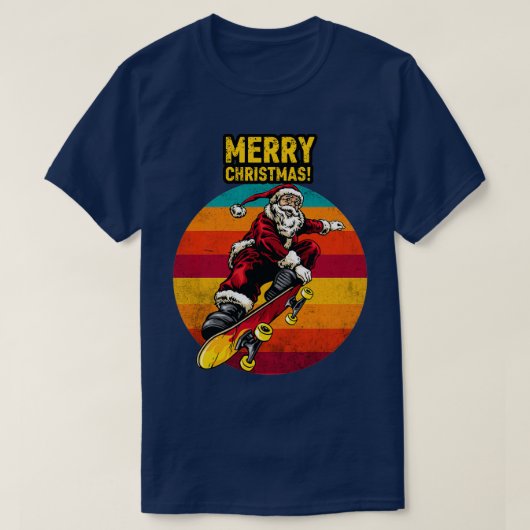 Kerstskateboarden Santa Funny Santa Claus Gi T-shirt (Design voorkant)