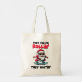 Kerstskateboarden Tote Bag (Achterkant)
