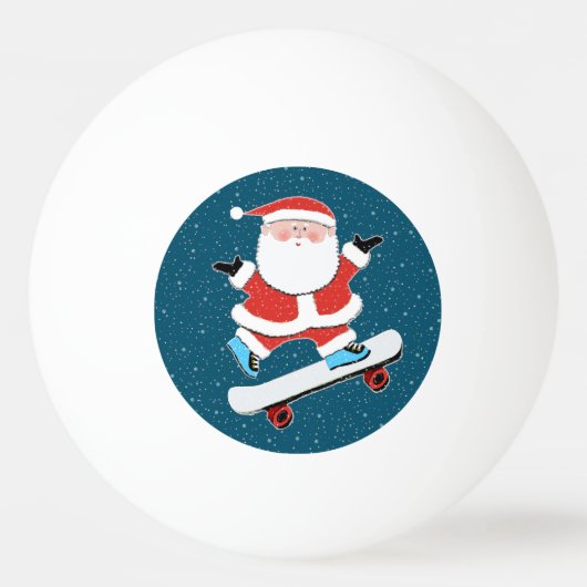 kerstskateboarder pingpongbal (Voorkant)