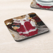 Kerstskater Teddy Bear Collectie. Bier Onderzetter (Linkerzijde)