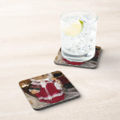 Kerstskater Teddy Bear Collectie. Bier Onderzetter (Rechterzijde)