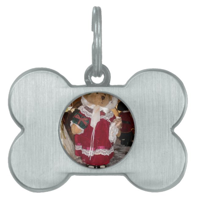 Kerstskater Teddy Bear Collectie. Huisdieren Naamplaatje (voorkant)