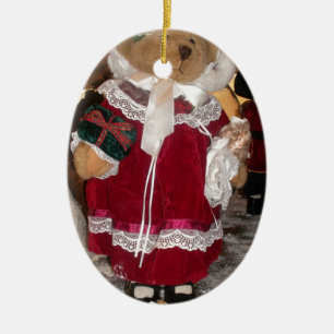 Kerstskater Teddy Bear Collectie. Keramisch Ornament